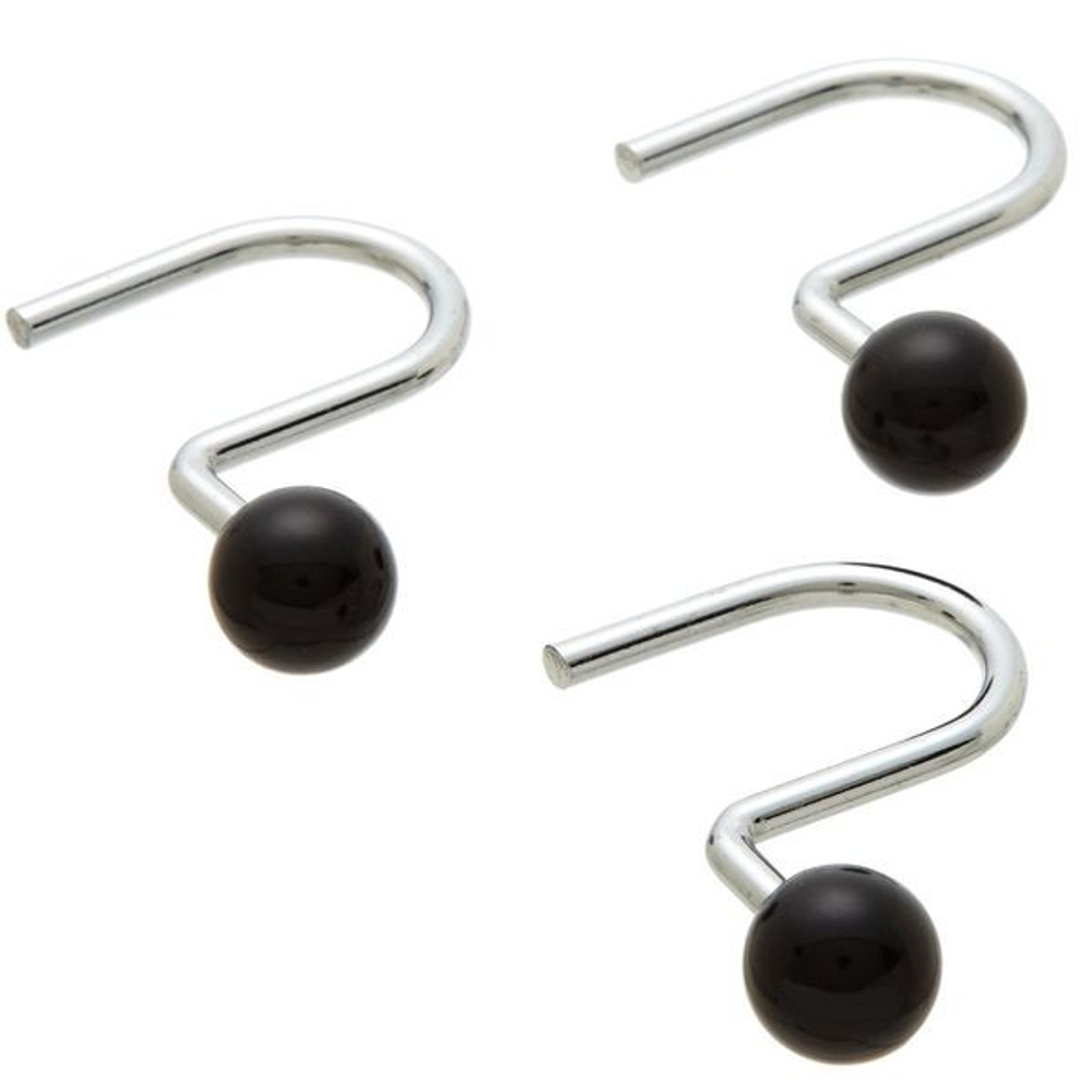 Набор из 12 крючков для шторки Ball Type Hook Black от Carnation Home Fashions