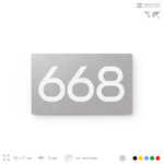 Номер на дверь 668, табличка на дверь для офиса, квартиры, кабинета, аудитории, склада, серая 120х70 мм, Айдентика Технолоджи