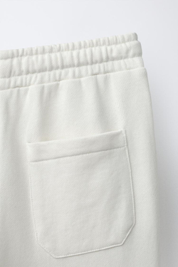 ZARA БРЮКИ WIDE LEG JOGGING ИЗ МЯГКОЙ ТКАНИ, ЭКРЮ