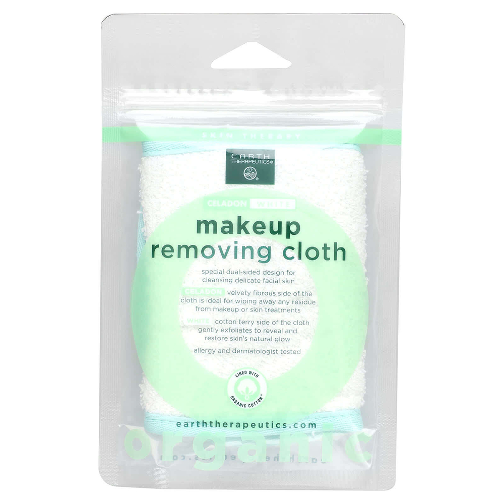 Earth Therapeutics, салфетка для снятия макияжа, белая, 1 шт.