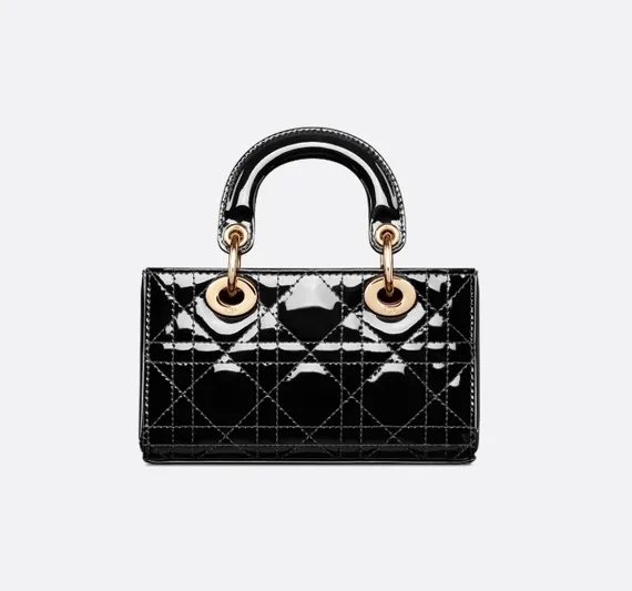 Сумка Dior Lady D-joy из лакированной кожи, черный