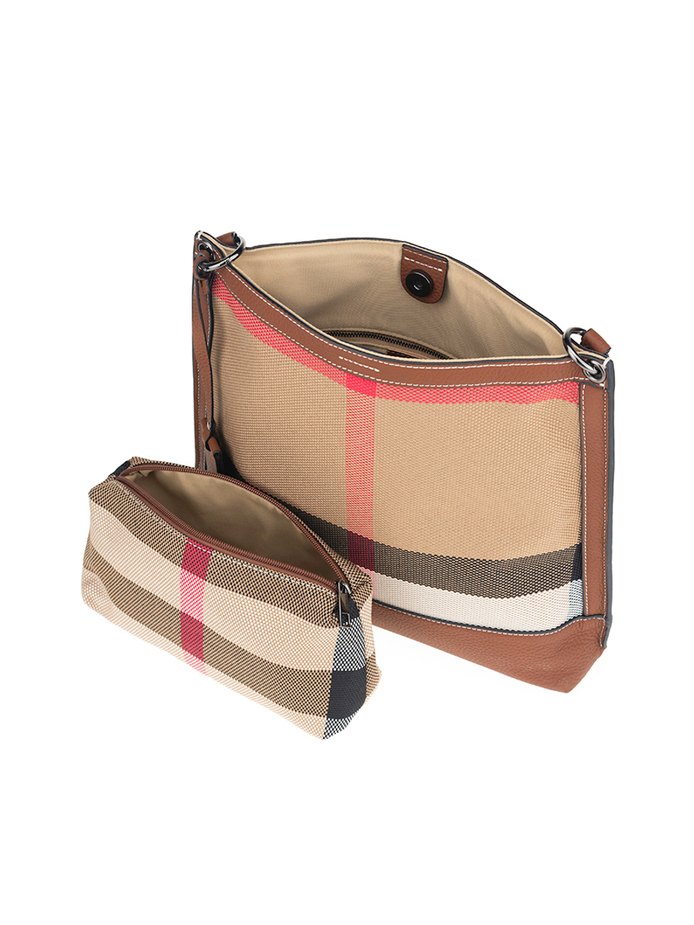 3605BROWN Сумка жен., иск.кожа + текстиль