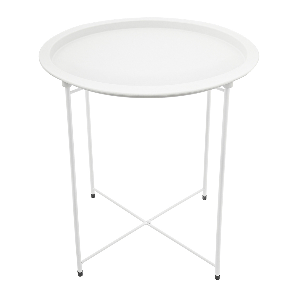 Столик складной металлический, Д470 Ш470 В505, белый