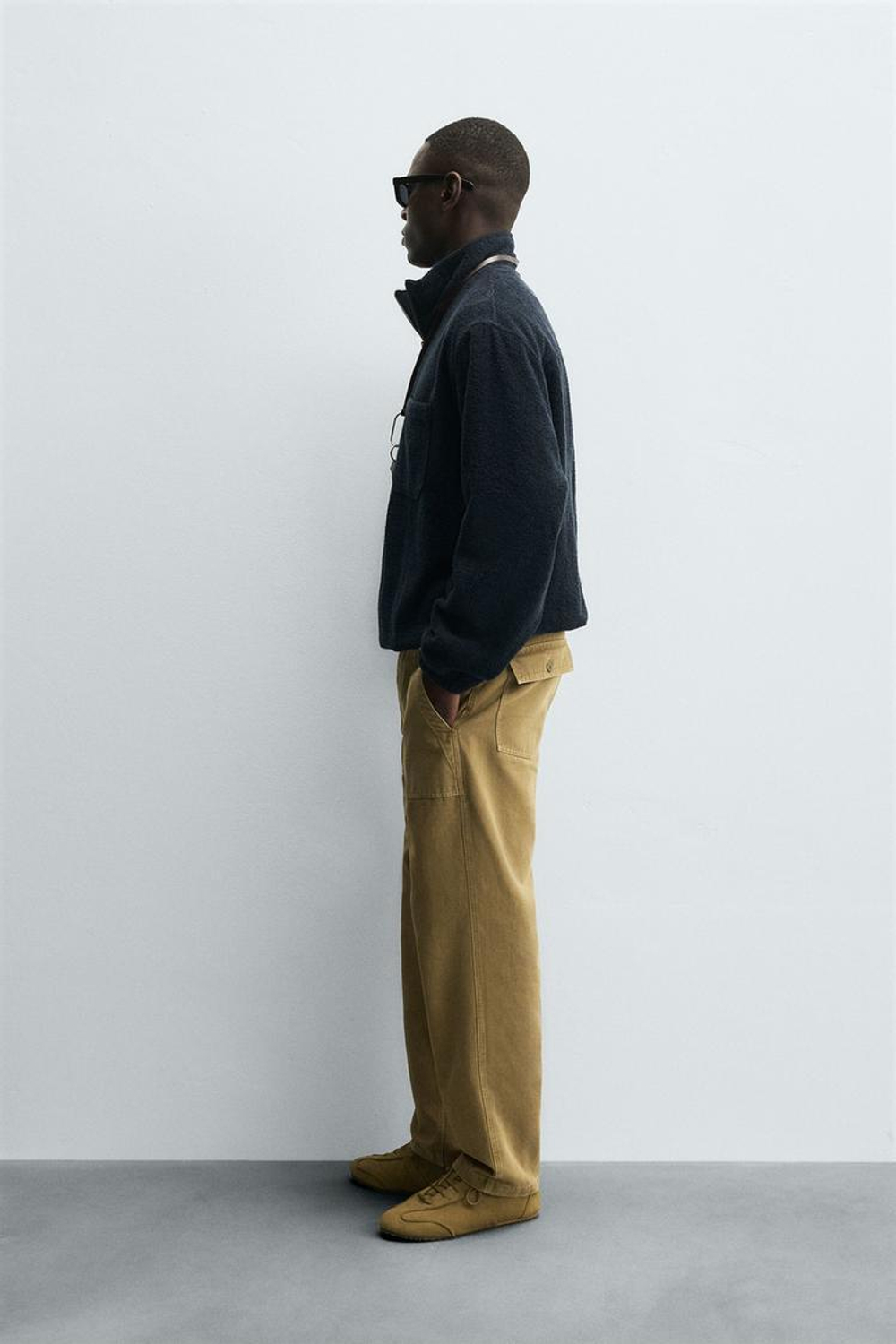 ZARA ТОЛСТОВКА СВОБОДНОГО КРОЯ, МОРСКОЙ СИНИЙ