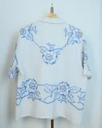 Рубашка Soeurs со Стеклянными Пуговицами бело-голубая