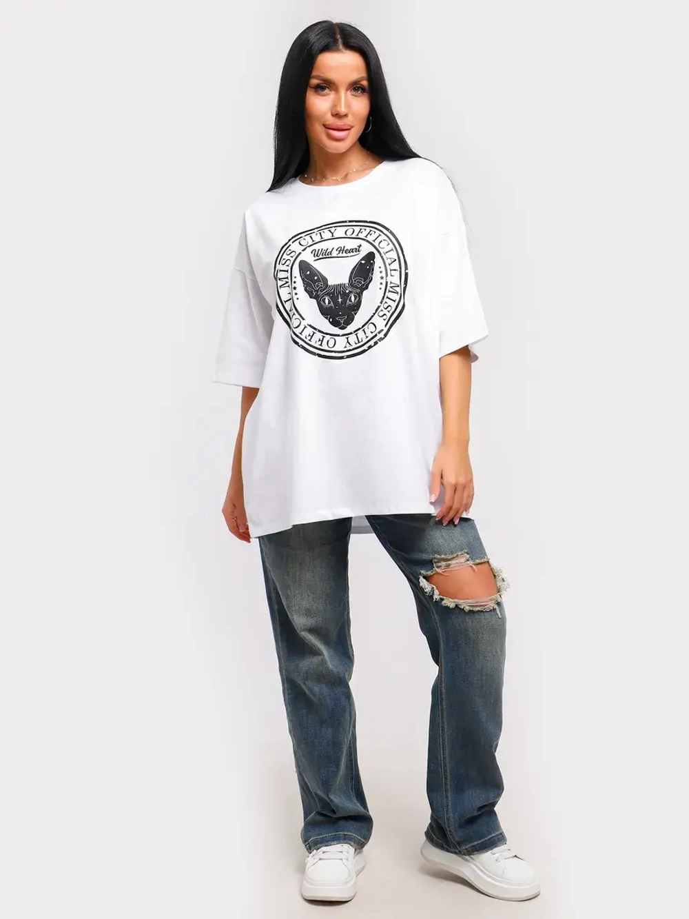 Футболка оверсайз больших размеров принт