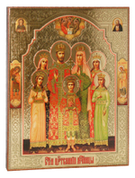 Икона на деревянном планшете "Царская Семья"