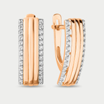 Серьги женские с фианитами из розового золота 585 пробы (арт. 020252-1102)