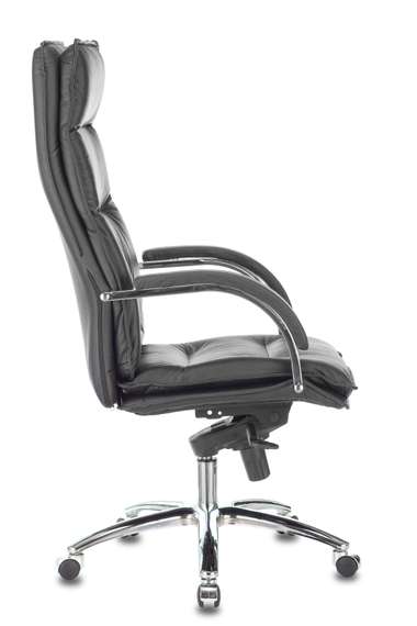 Кресло руководителя Бюрократ T-9927SL черный кожа крестов. металл хром