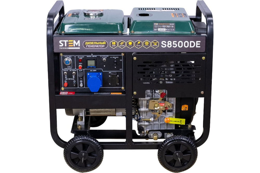 Дизельный генератор STEM Techno S8500DE 8,5 кВт, электростартер, дисплей, подогрев, АВР ГЕН030