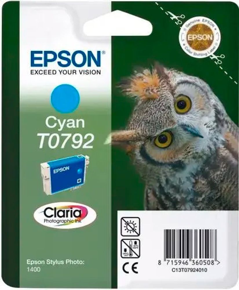 Картридж EPSON T0792 голубой повышенной емкости для P50/PX660/PX820/PX830