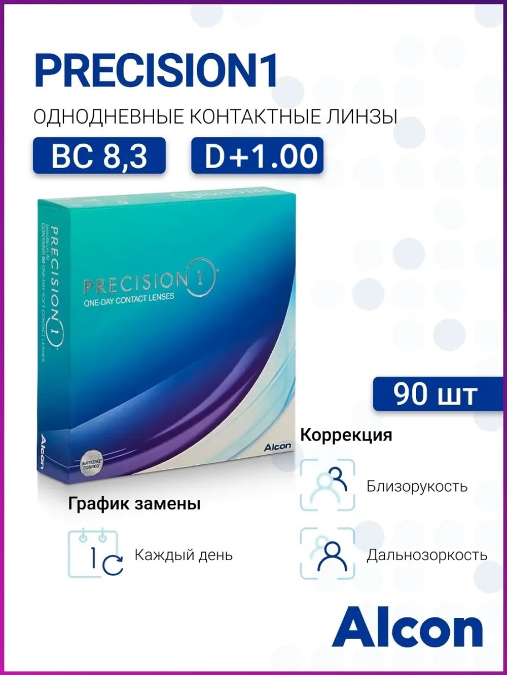 Однодневные контактные линзы Precision 1 (уп. 90 линз)