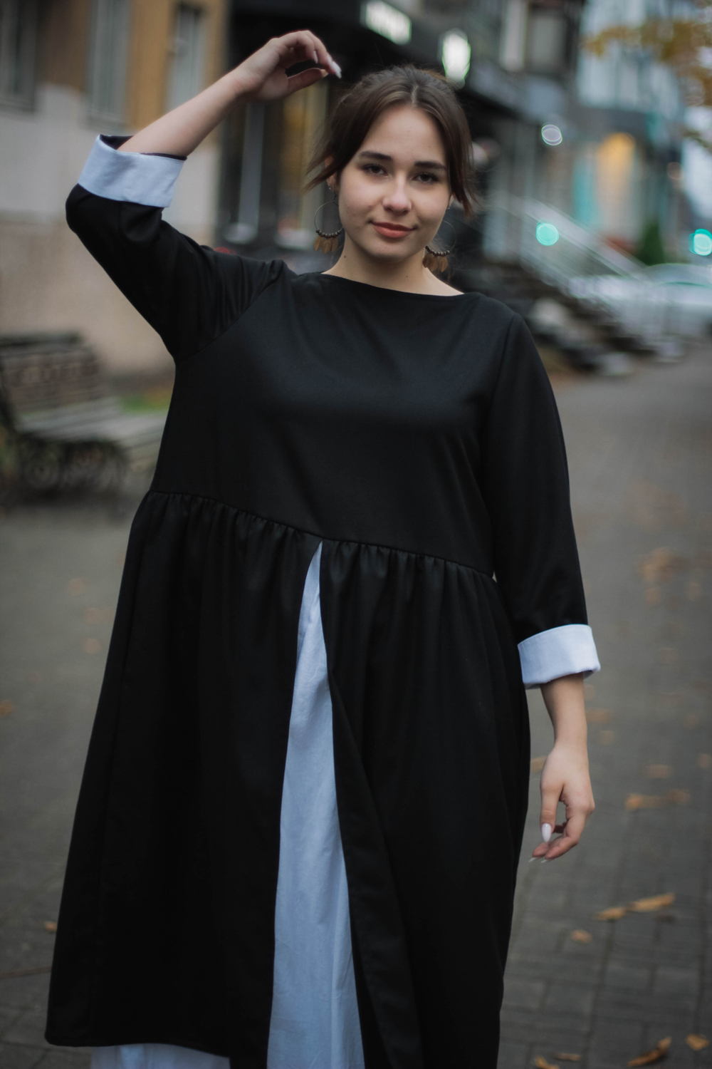 Платье из шерстяной ткани с подъюбником