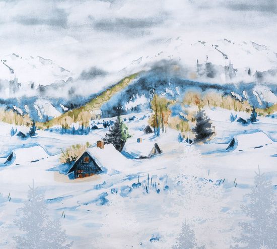 Евро комплект постельного белья Снежное сияние поплин