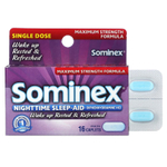 Sominex, Ночное средство для сна, формула максимальной эффективности, 50 мг, 16 капсул