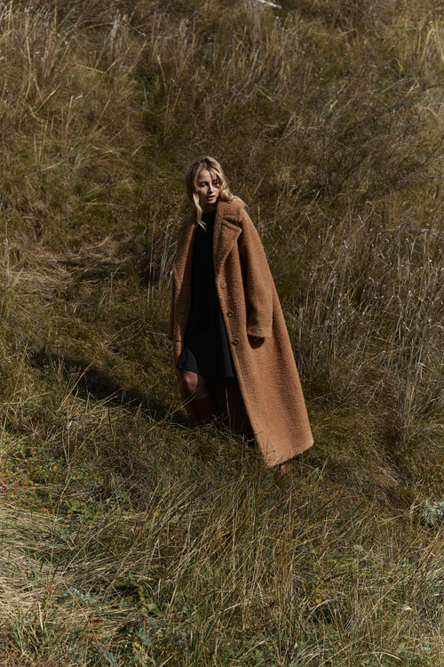 Шуба однобортная макси