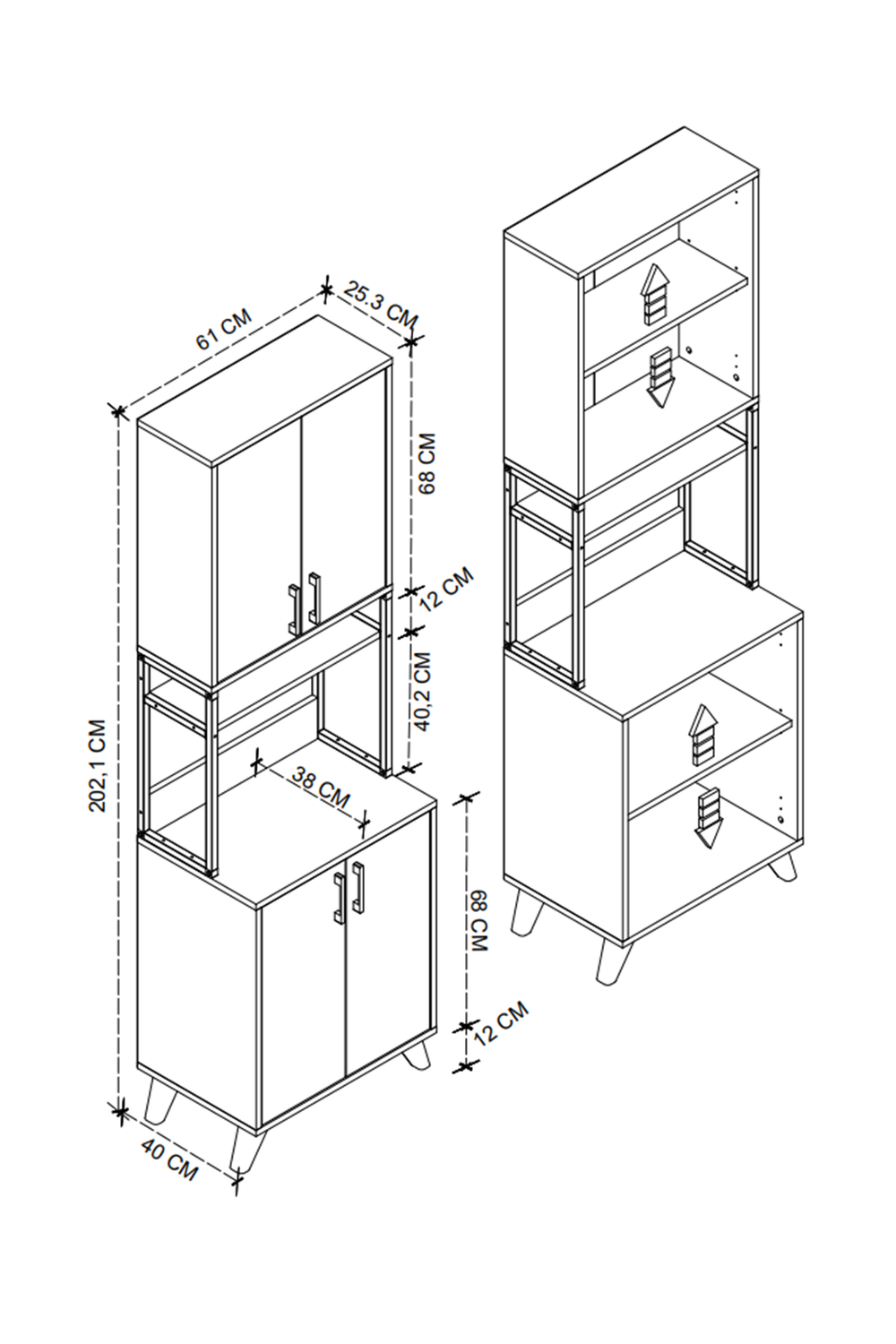 Стеллаж кухонный SEDEF - антрацит