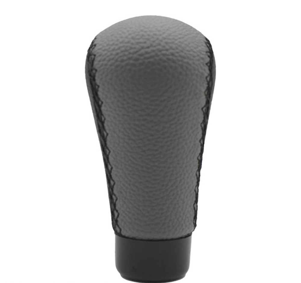 Ручка КПП  декоративная Универсальная кожаная черная+серая в блист HADER #2305-BKGR