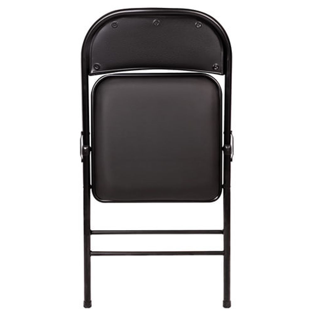 Стул складной для дома и офиса BRABIX "Golf Plus CF-003 Комфорт", черный каркас, кожзам черный, 531566