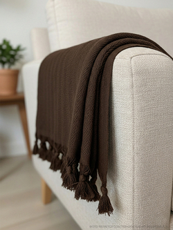 Плед-покрывало из хлопка Berlino, цвет Коричневый