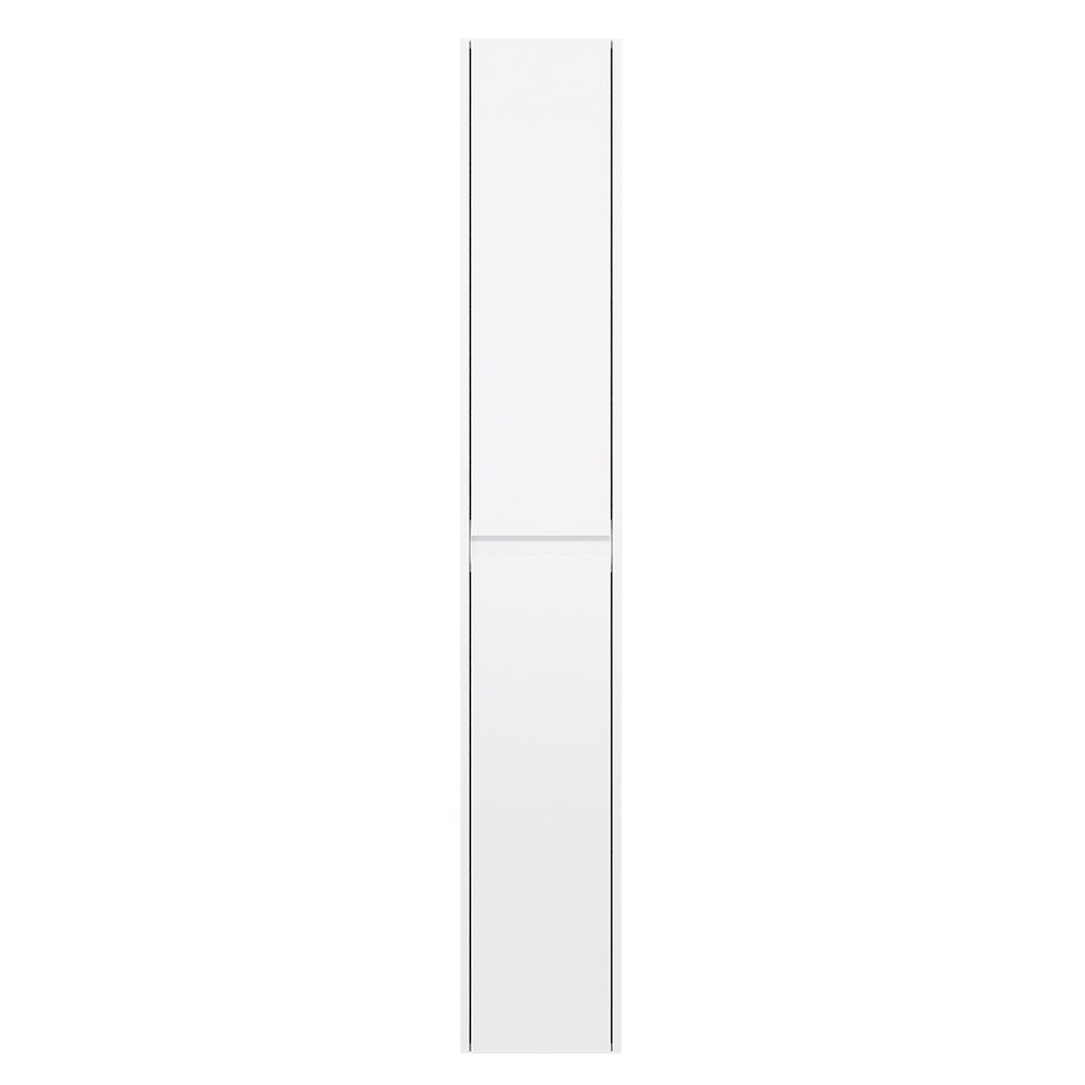Пенал SLIM, 30 см, подвесной/напольный, универсальный, 2 дверцы, 4 стеклянные полки, белый глянец