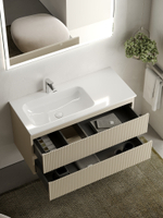 Тумба с раковиной Sancos Snob R 100 см SNR100LCE левая, beige soft