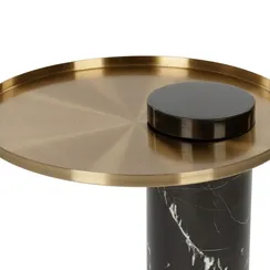 Кофейный стол Falla Ø50х46 см, черный мрамор 