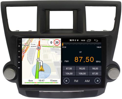 Магнитола для Toyota Highlander 2 2007-2013 XU40 - Parafar PF035T1FHD на Android 13, CarPlay, 4G SIM-слот (крутилки декоративные)