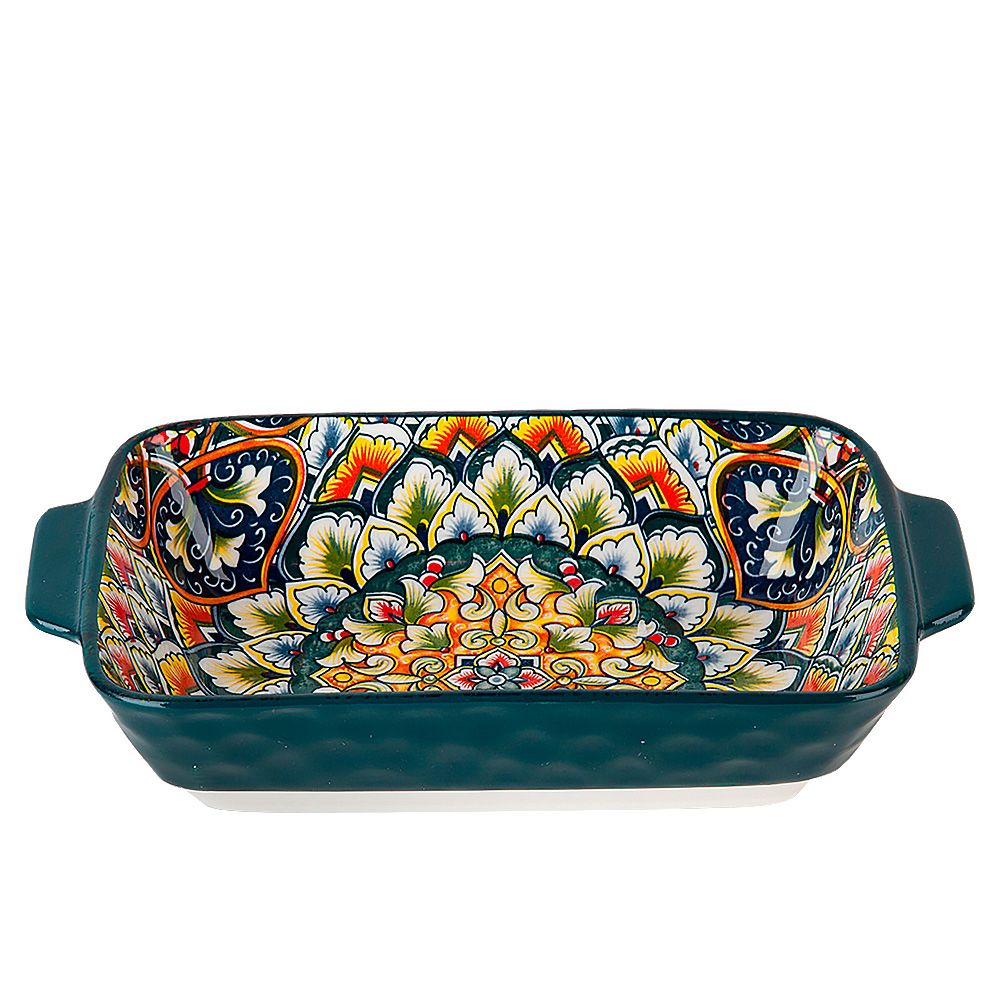 Блюдо для запекания "Arabesque" (зеленый) 22,5*12,5*5см v=600мл. (фарфор) (min9) (транспортная упако