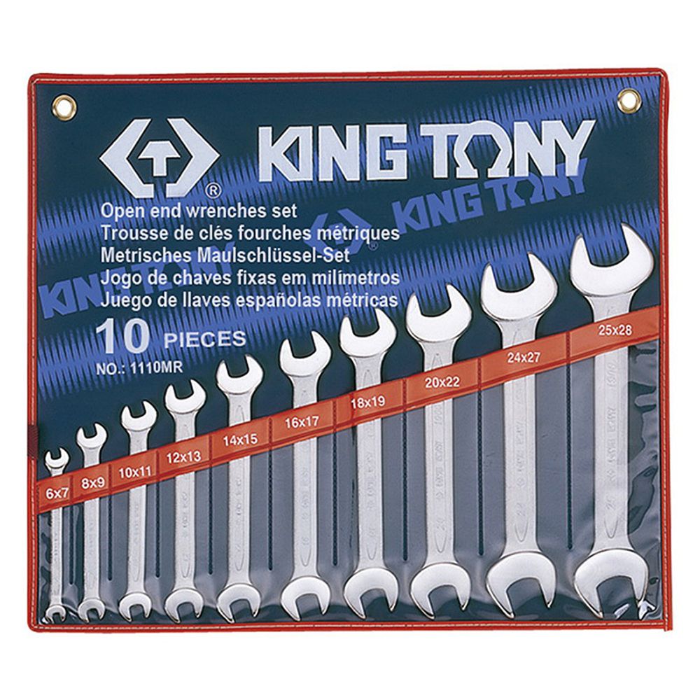 Набор рожковых ключей, 6-28 мм, 10 предметов KING TONY 1110MR