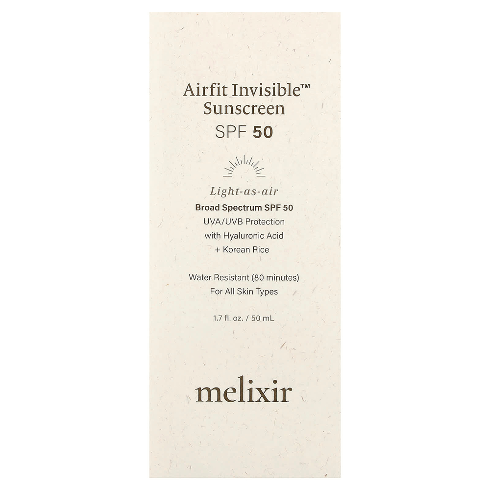 Melixir, Airfit Invisable™, солнцезащитный крем, SPF 50, 50 мл (1,7 жидк. унции)