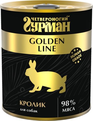 Четвероногий Гурман Golden консервы для собак кролик натуральный в желе 100г