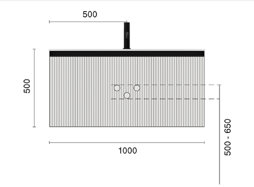 Armadi Art Комплект QUATRO 100 тумба рифл+раковина моноблок WHITE