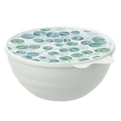 Миска с крышкой с декором wave 3,7л (светло-серый)