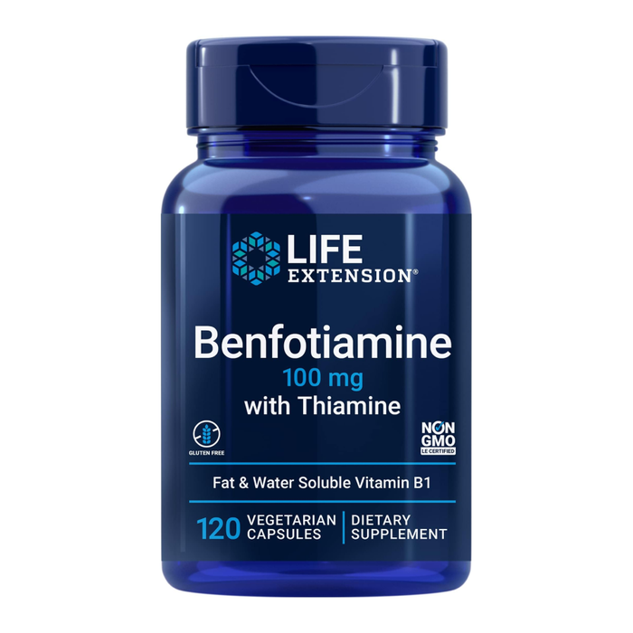 Бенфотиамин с тиамином, Benfotiamine 100 mg with Thiamine, Life Extension, 120 вегетарианских капсул