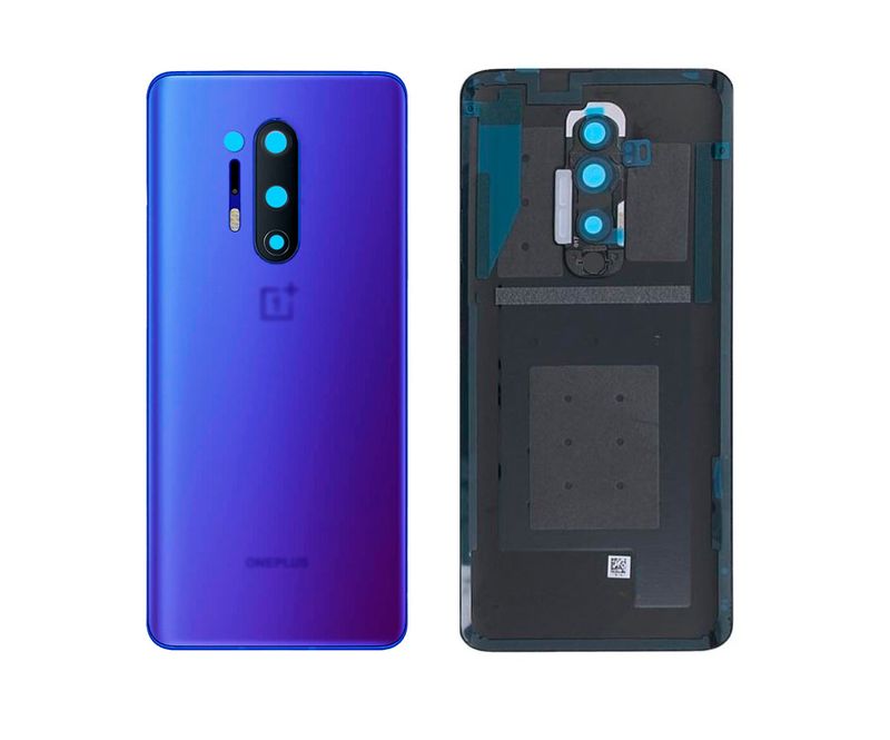 Задняя крышка для OnePlus 8 Pro синяя матовая (Ultramarine Blue) со стеклом камеры