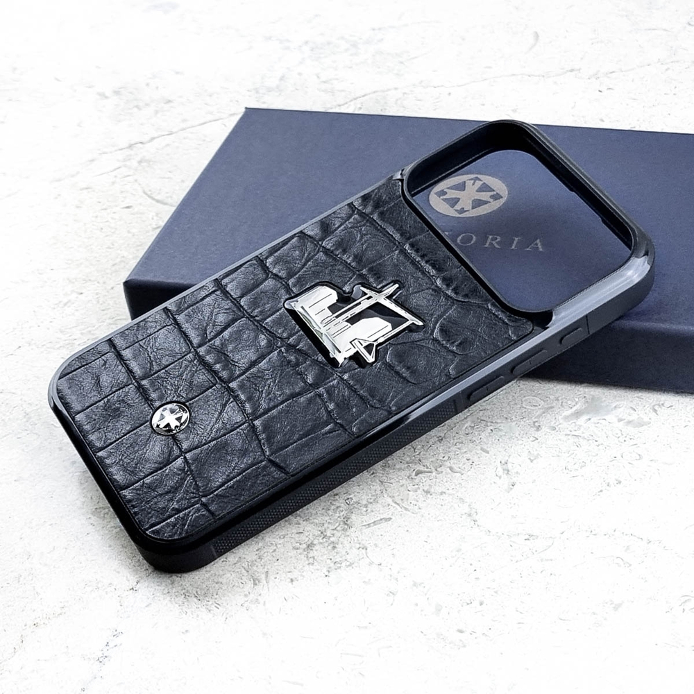 Солидный чехол iPhone строителю - Euphoria HM Premium - натуральная кожа, ювелирный сплав, купить
