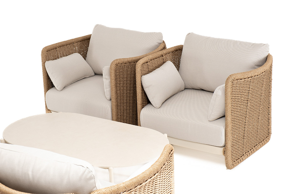 "Аликанте" лаунж-зона из искусственного ротанга, цвет соломенный