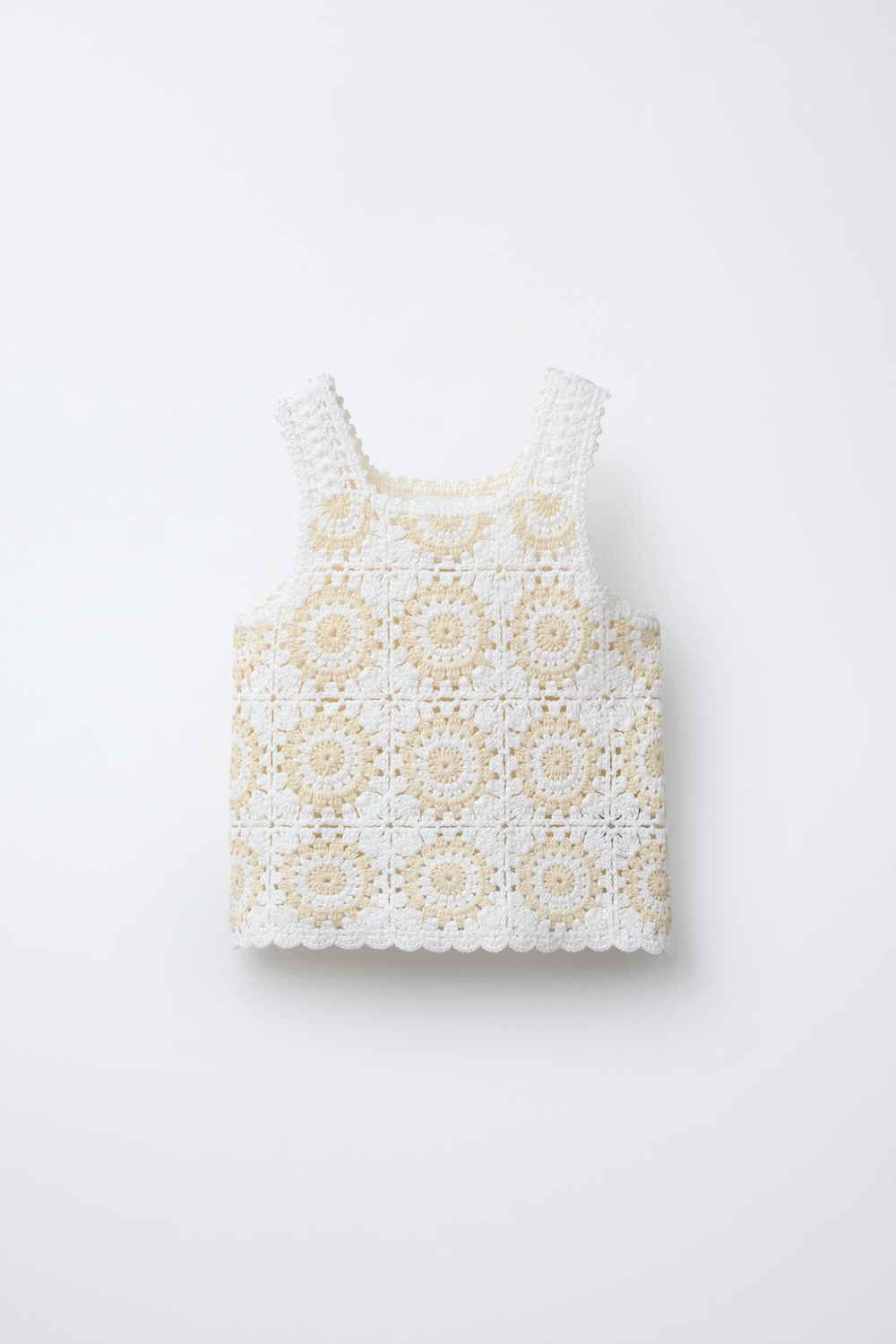 ZARA ВЯЗАНЫЙ ТОП, ЭКРЮ