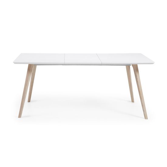 Обеденный стол QUATRE 140 (220) x90 с матовой белой столешницей La Forma Испания 