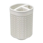 Подставка для зубных щеток ВЯЗАНИЕ белый ротанг