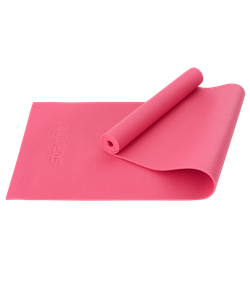 Коврик для йоги и фитнеса FM-101, PVC, 183x61x0,6 см, розовый