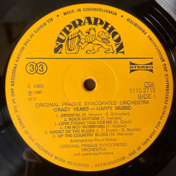 Винтажная виниловая пластинка LP Чешский Джаз Бэнд Original Prague Syncopated Orchestra, Crazy Years Happy Music (Чехословакия 1980)