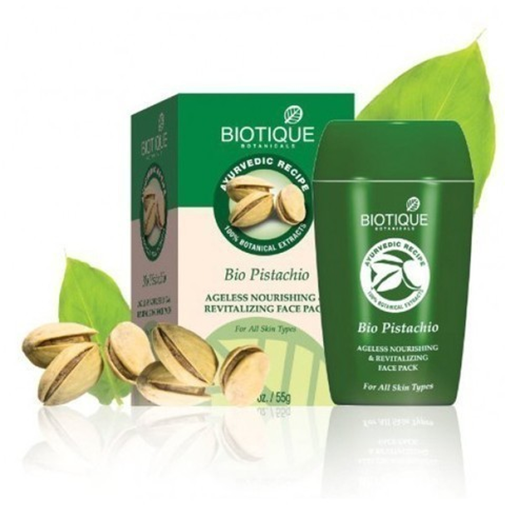 Маска для лица Biotique Bio Pistachio Youthful Nourishing & Revitalizing Face Pack Биотик c Фисташковым маслом питательная и восстанавливающая, 50 гр