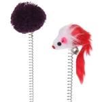 Игрушка для кошек напольная с пружинками и колокольчиком «ЛАПКИБум», цвет голубой, 15*15*20см