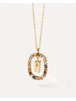 Колье Буква H серебро 925 пробы покрытое золотом