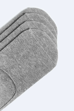 ZARA НАБОР ИЗ ЧЕТЫРЕХ ПАР КОРОТКИХ НОСКОВ, СЕРЫЙ