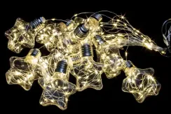 Гирлянда бахрома Звезда 3*0,7*0,5 м., 10 теплых-белых LED ламп, прозрачный провод, Winner Light (ww.02.4T.10L-8Star)