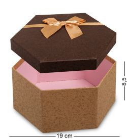 WG-26/2-F Коробка подарочная «Шестиугольник» цв.беж./коричн.