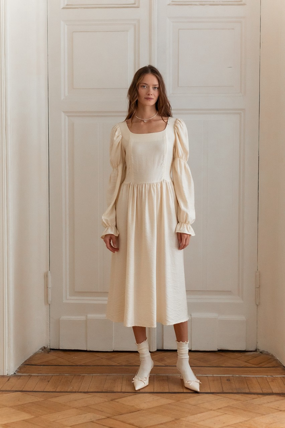 Платье Адель для беременных и кормящих мам, Сливочный